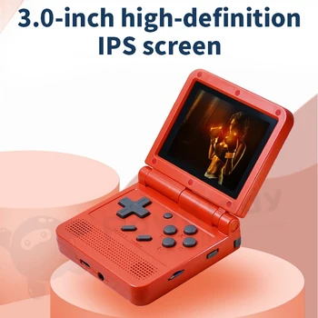 Флип-надолу мини-преносима игрова конзола 64-bit, класическа реколта аркадна игра конзола Gba, игрална конзола с 3,0-инчов IPS LCD екран
