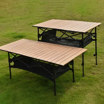 Сгъваема маса за пикник на открито, портативен сгъваем плот за къмпинг, регулируеми по височина, от алуминиева сплав, многофункционална маса с торби