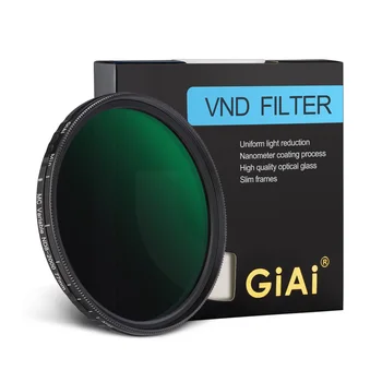 GiAi Нано Покритие Променлив ND Филтър Премиум Качество От ND8 До ND2000 Обектива на Камерата Неутрална Плътност 86 мм 82 мм 77 мм и 72 мм 67 мм