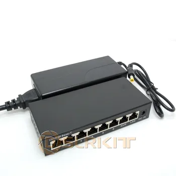 DSLRKIT 48-72 Watt 8 пристанища за 6 PoE инжектор ключ Захранване по Ethernet 4,5 +/7,8-