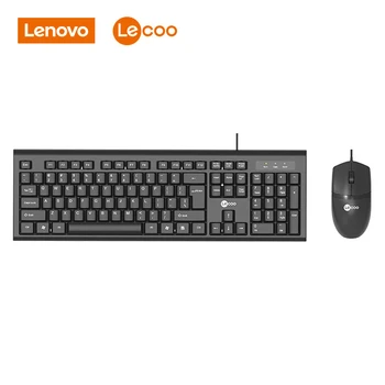 Проводна USB-клавиатура Lenovo CM101S, офис клавиатура и мишка, удобни ергономични игрови аксесоари черен цвят за преносими компютри