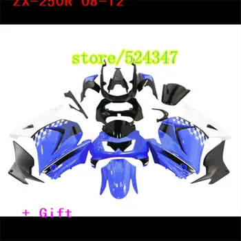 Фей-Аксесоари за мотоциклети и комплект резервни части para за Kawasaki Ninja 250R 2008 2010 2012 EX250 08-12 ZX250R blanco set