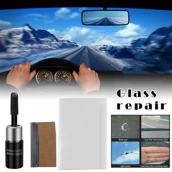 Комплект за ремонт на предното стъкло на превозното средство обем 3 мл, бързото поправяне на пукнатини в стъклото на колата, средство за ремонт на стъкло на ветровом стъкло, смола за автоматично поправяне на колата
