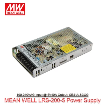 MeanWell LRS-200-5 100 на входа 240VAC 5V40A Изход 200 W с един изход импулсно захранване с CE за led екран