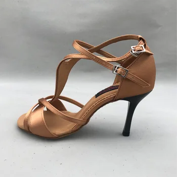 Женски обувки за латино танци на висок ток, обувки за салса, практически обувки, удобни обувки MS6252DTN, Нисък ток, е налична директна доставка