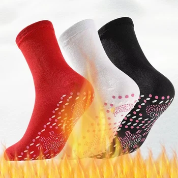 Зимните самонагревающиеся чорапи, топли термоколготки, дамски, мъжки чорапи памук, улични ежедневни чорапи със защита от студ, класически Унисекс чорапи