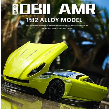 1:32 Aston Martin DB11 AMR Сплав от Спортен Автомобил Леене Под Налягане и Играчки Превозни Средства, Модел Метална Играчка Кола Високо Моделиране Колекция от Детска Играчка За Подарък