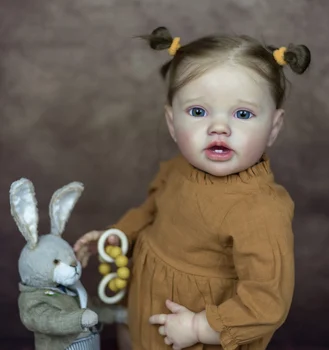 NPK 24 инча Новородено Бебе Кукла Реборн Лоти Принцеса Момиче реалистична Мека На Допир 3D Кожа Художествена Кукла с Ръчни Корен Коса