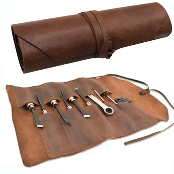 Многофункционална чанта за съхранение, комплект намотки, чанта, гравиране нож, кожена чанта за инструменти, кутия за съхранение на дървообработващи инструменти