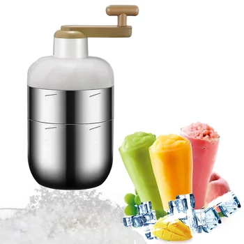 Трошене на лед от неръждаема стомана 304, домашно кафе-бар, ръчна ръчна машина за приготвяне на напитки с лед и пясък, лятна охлаждаща машина