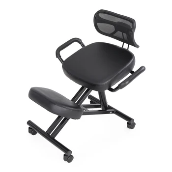 Стол за коленопреклонения-Работно седалка на колела за подкрепа на гърба, Дебел Удобни възглавници от естествен пяна и Регулируема височина на стола За домашна и Офис употреба